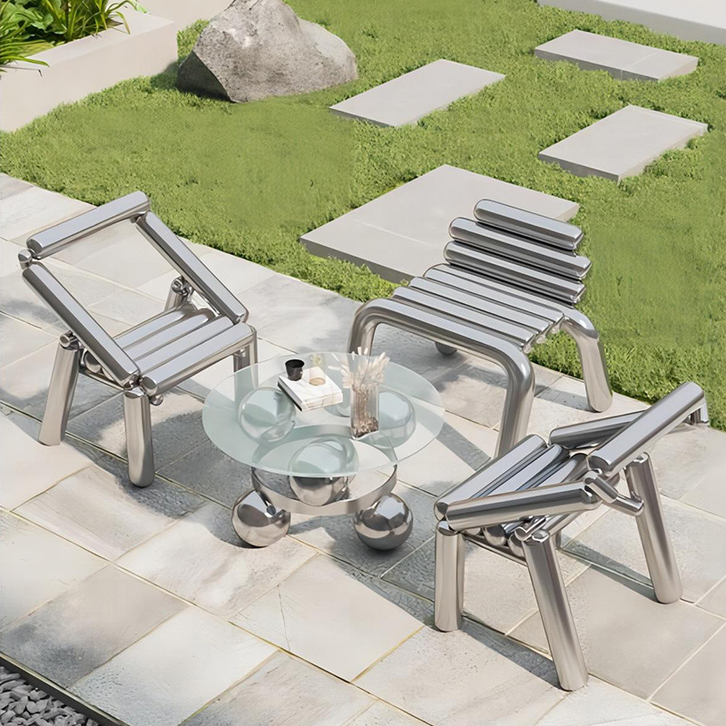 Outdoor Furniture Metal Chairs - Стул из нержавеющей стали, легкий, роскошный,
