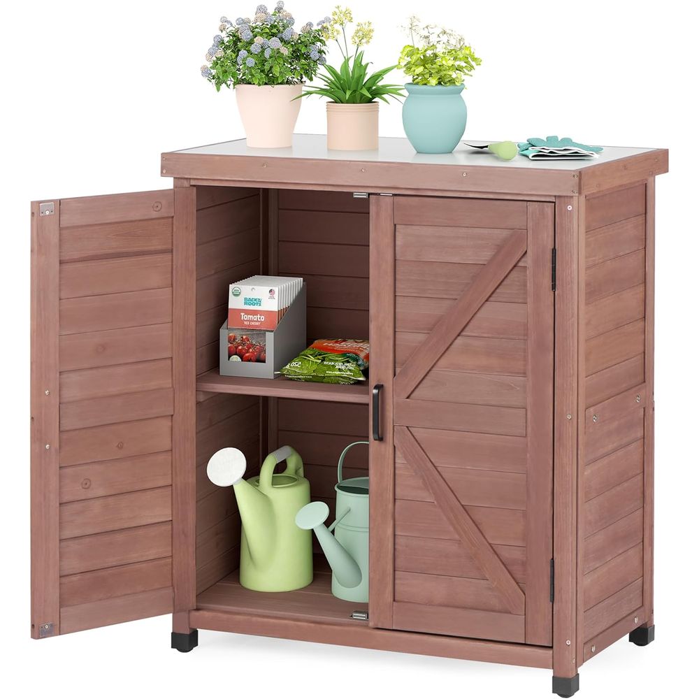 Outdoor Furniture Wood - Уличный шкаф для хранения и стол-верстак